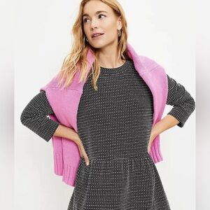 LOFT 3/4 Sleeve Button Back Dress
